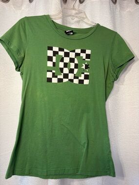 DC Shoes Green Checker Logo Tee Vintage Y2K